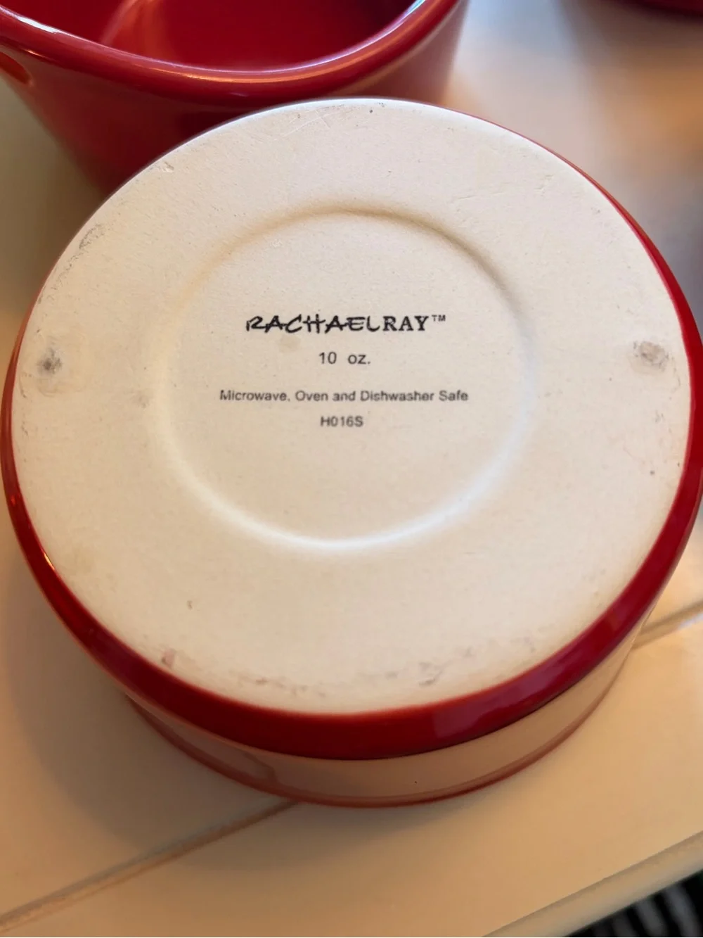 Set of 4 Rachael Ray Red Casserole Ramekin Dishes Ovenproof, Single Size EUC